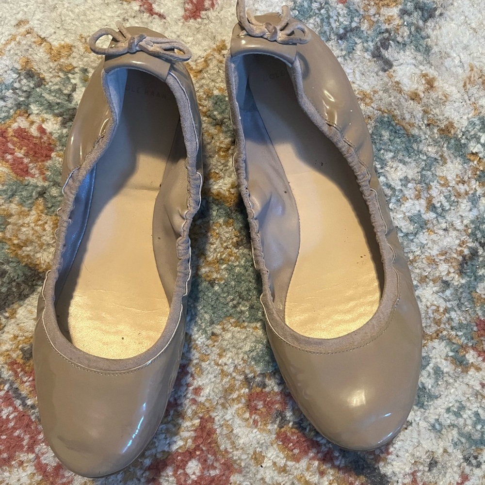 Cole Haan Tan Leather Flats with Elastic Edge